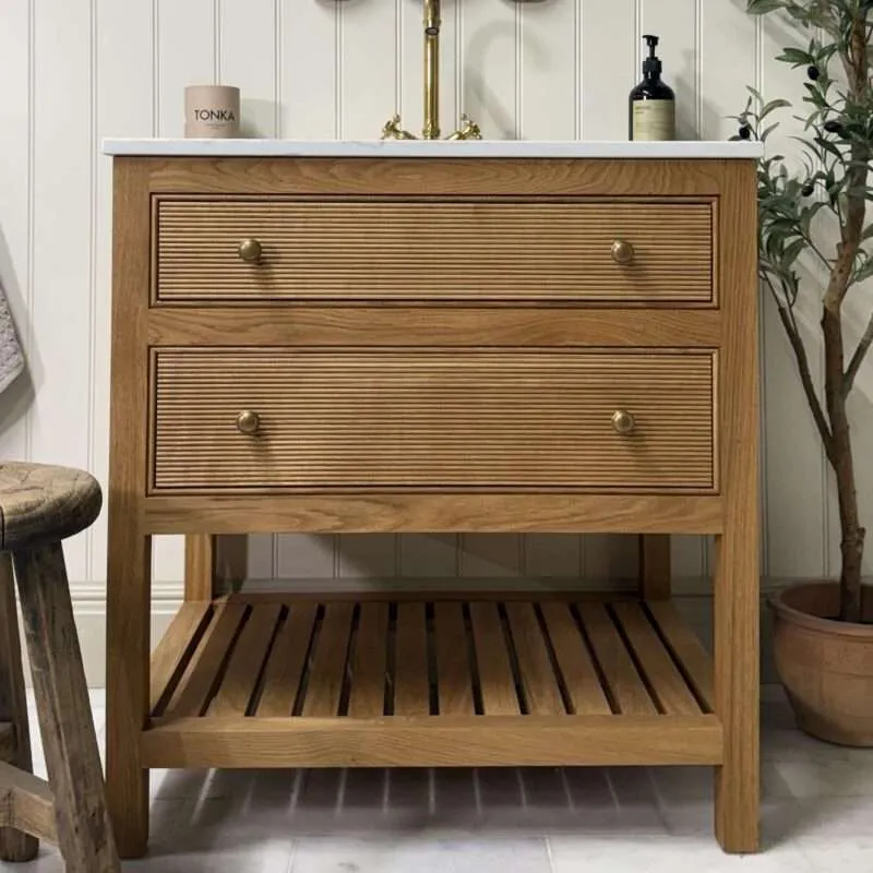 The Italian 2 drawer (reeded and beaded) Vanity Unit