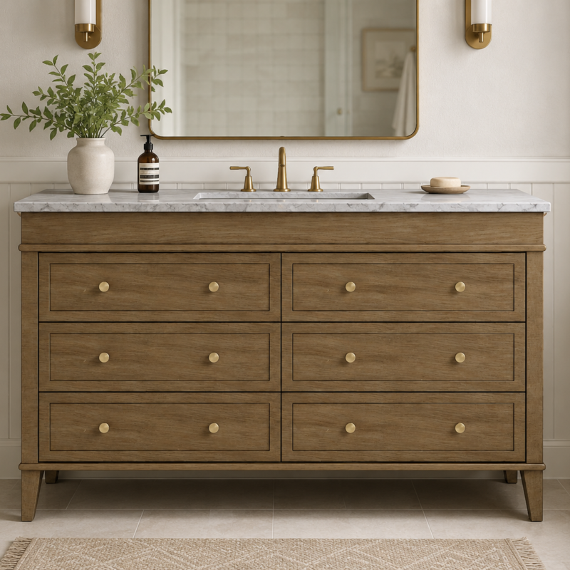 Townhouse III - Double - 6 Drawer - Plain Fronts (Oak)