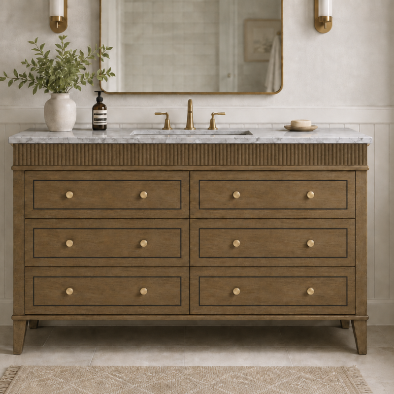 Townhouse III - Double - 6 drawer - Reeded Top Drawer